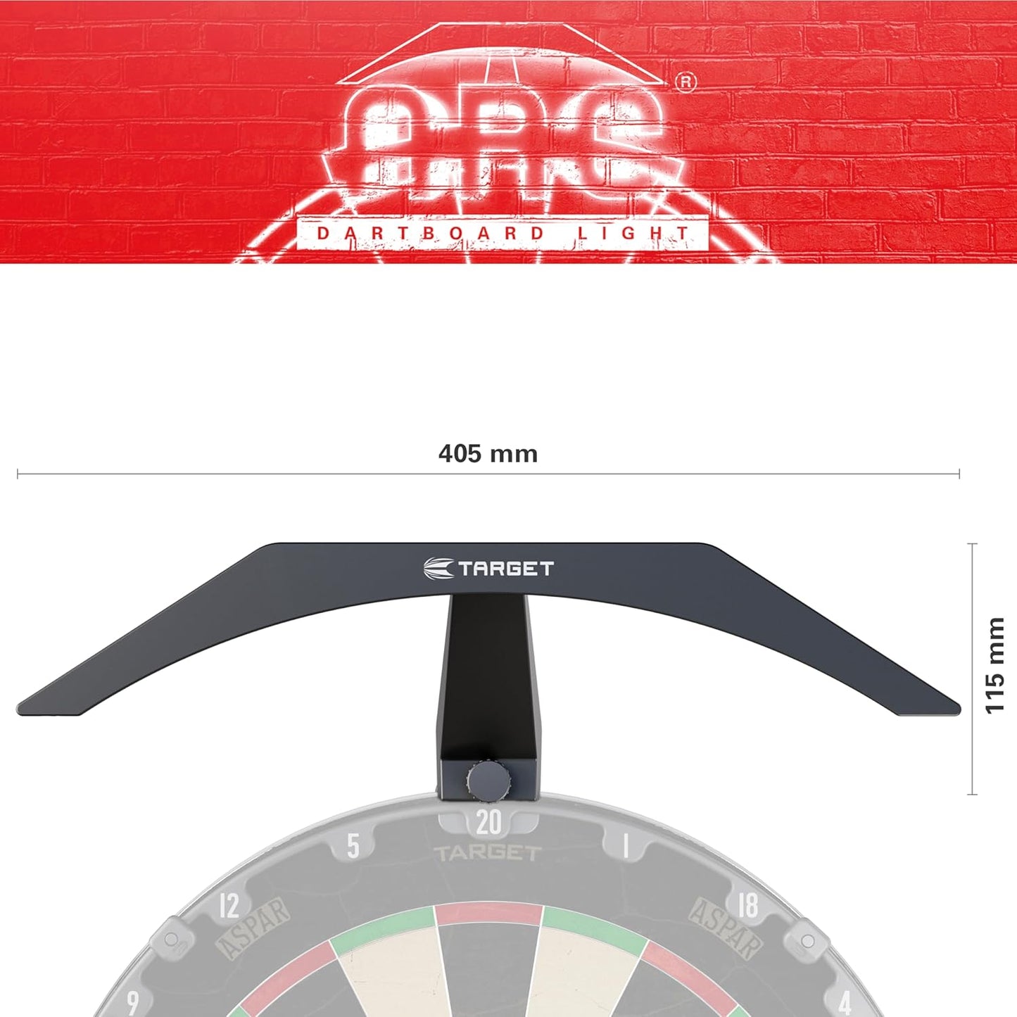 LED Dartboard Light - Bright Dart Board Lighting | Extra Long 3M Cable | Securely Fits All Dart Boards | Easy Assembly | Professional Darts Accessories